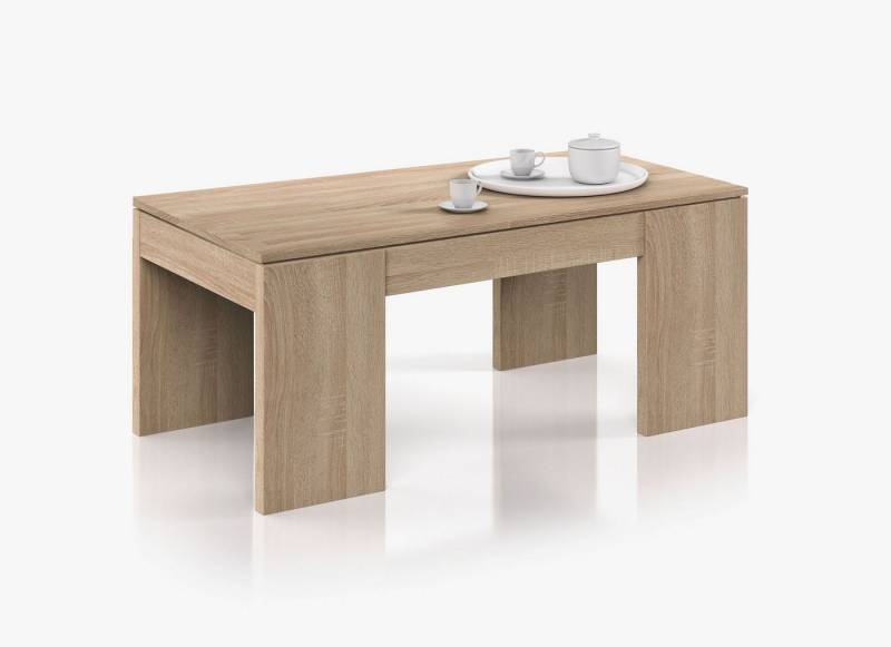 FORES HABITAT Couchtisch Klappmechanismus, Stauraum, Canadian Eiche Dekor - 100x43x50 (BxHxT) von FORES HABITAT