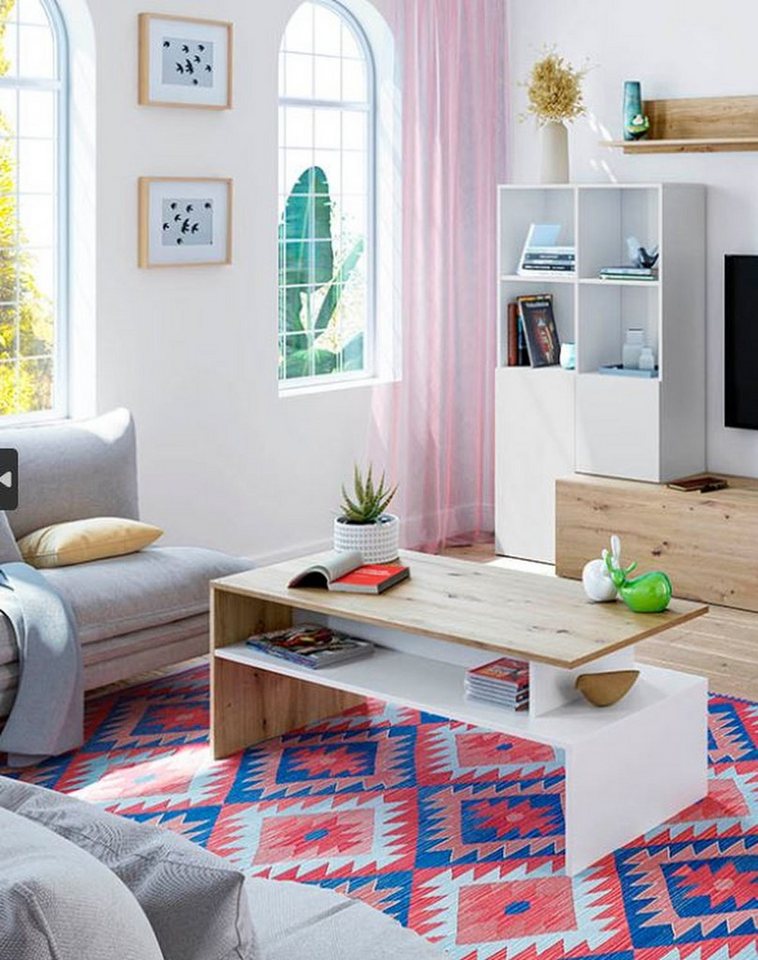 FORES HABITAT Couchtisch in Nodi-Eiche/Artik-Weiß - 100x43x50 (BxHxT) von FORES HABITAT