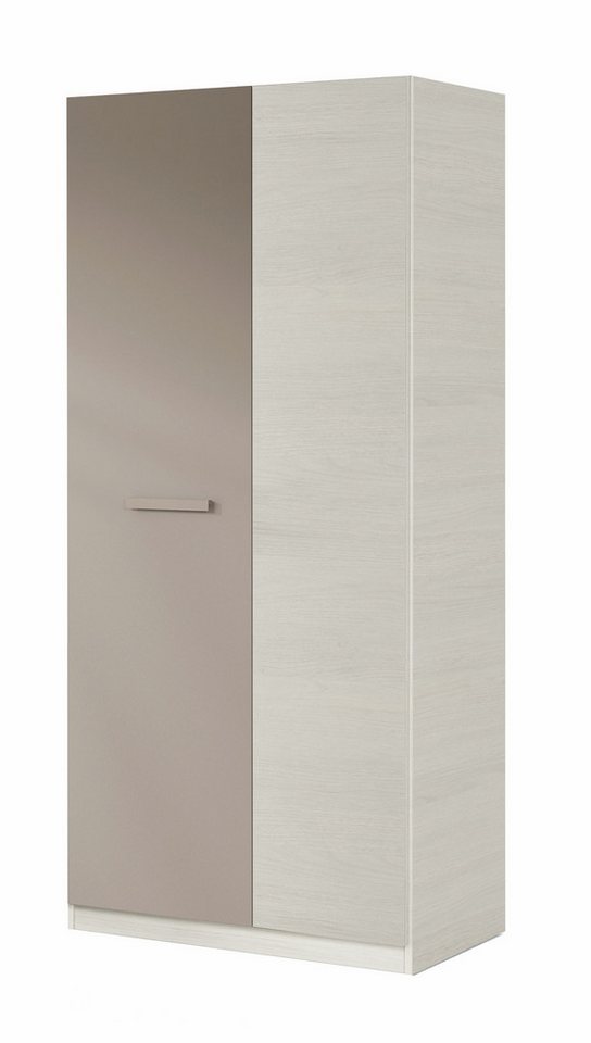 FORES HABITAT Kleiderschrank 2 Drehtüren und 3 Innenfächern, Weiß / Basalt – 90x200x52 cm (BxHxT) von FORES HABITAT