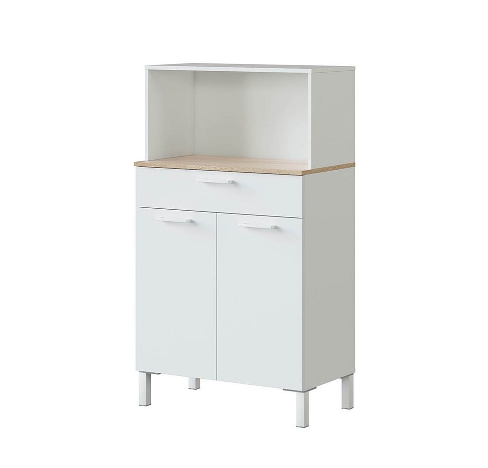 FORES HABITAT Mehrzweckschrank in Artik-Weiß/Kanada-Eiche - 72x126x40 (BxHxT) von FORES HABITAT