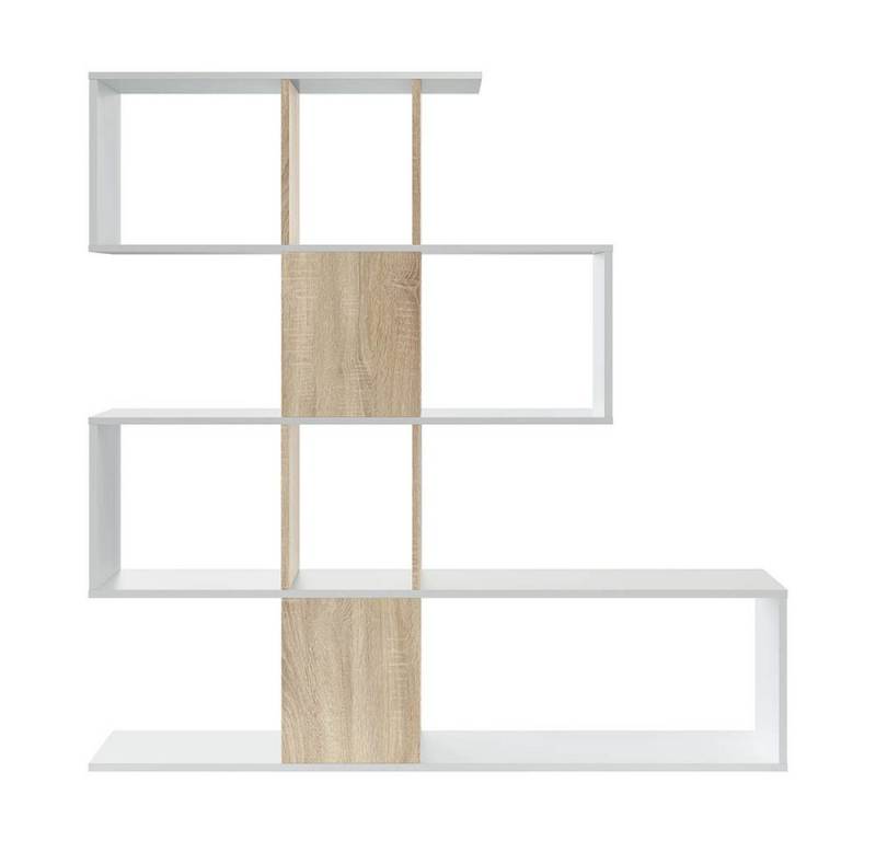 FORES HABITAT Regal in Artik Weiß / Canadian Eiche Dekor - 145x145x28 (BxHxT) von FORES HABITAT