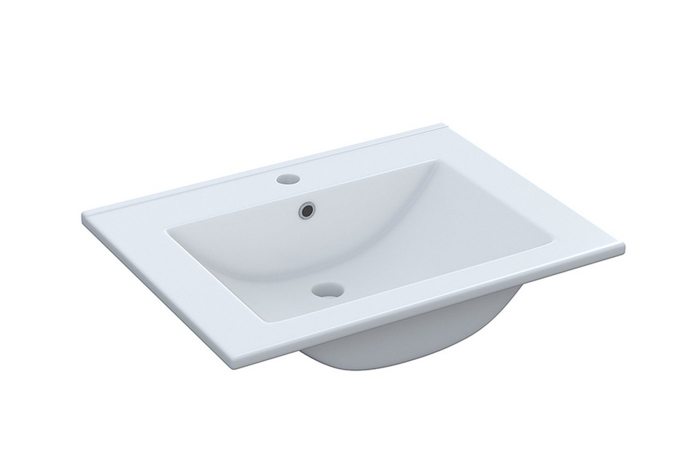 FORES HABITAT Waschbecken in Weiß, Keramik - 61x16x46cm (BxHxT) von FORES HABITAT