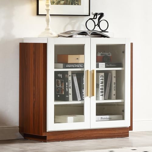 FOREST GRAVITY Aufbewahrungsschrank Kommode Sideboard Küchenschrank Balkonschrank Beistellschrank Aktenschrank Flurschrank Verstellbarer Einlegeboden Badschrank Gartenschrank Storage Cabinet Weiß von FOREST GRAVITY