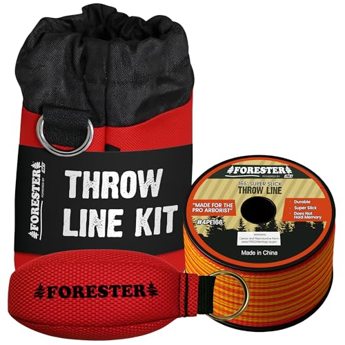 Forester Arborist Wurfleinen-Set mit Tasche, 425 g Wurfgewicht und 50,6 m Seil, ultraglattes 100% Polyester-Seil, Baumpfleger-Ausrüstung zum Baumklettern von FORESTER