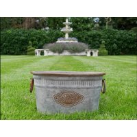 Forét Blumen & Garten Stahlgriff Industrielle Rustikale Metall Handgeschmiedete Outdoor Blumenbeet Pflanztopf Eimer Trog von FORETLDN