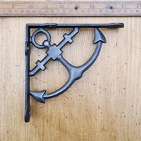 Foret Paar Schwere Anchor Industrial Rustikale Massive Stahlguss Wandregal Halterungen in Antikem Eisen von FORETLDN