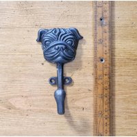 Forét Rustikale Bull Dog Gesicht Hand Geschmiedet Stahl Kleiderhaken Vintage Regemoniert Handmade Gusseisen Haken Mantel Hut Rack von FORETLDN