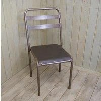 Forét Vintage Stahlrohr Stapelstuhl Industrieller Retro Bistro Esszimmerstuhl Stahl von FORETLDN