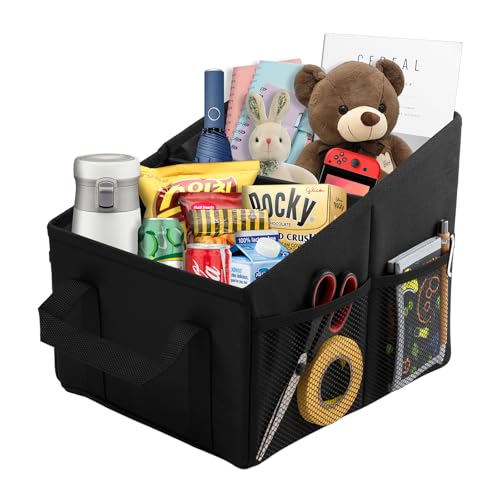 FORETOGO Autositz Organizer,Mehrere Fächer Zusammenklappbar Auto Aufbewahrungsbox mit Griff für Vorder und Rücksitze im Auto,Tragbar Autos Organizer Rücksitz für Spielzeug,Kleidung,Snacks von FORETOGO