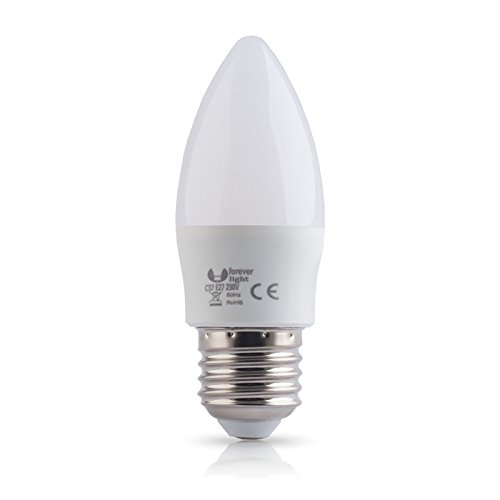 10x E27 6W LED Glühbirne Leuchtmittel Kaltweiß 6000K 10er Pack Kerzenform 480 lm Ersetzt 40W Glühlampe Energiesparlampe von FOREVER