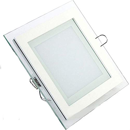 2x 6W LED Panel Glas Abdeckung Einbaustrahler Spot Einbauleuchte Deckenleuchte Eckig Warmweiß 450 lm von FOREVER