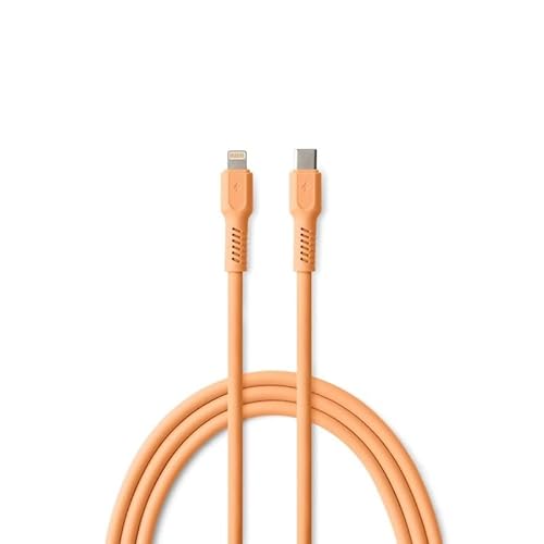 FOREVER Colorum USB C auf Lightning Kabel 2.4A Pfirsichfarben - 1,8m Lightning USB C Kabel für Laden und Datensynchronisation 480 Mbps - Ladekabel USB C Lightning für Geräten mit Lightning-Anschluss von FOREVER