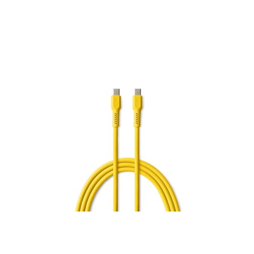 FOREVER Colorum USB C auf USB C Kabel 1,8m - 60W Gelb - 480 Mbps Datenübertragung - Ladekabel für Smartphones, Tablets und Laptops von FOREVER