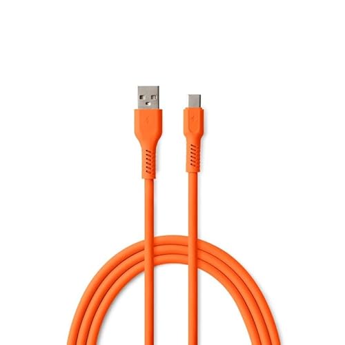 FOREVER Colorum USB auf USB C Kabel 60W Orange - 1,8m Ladekabel USB C USB A für Laden und Datensynchronisation 2.0 480 Mbps - Schnellladekabel USB C auf USB A für Smartphones Tablets und Laptops von FOREVER