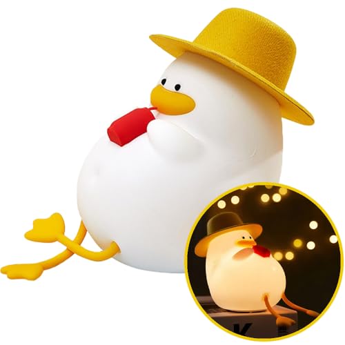 FOREVER Light LED Kinder Nachtlicht Ente im Urlaub – Silikon Nachtlicht für Kinder Dimmbar mit 2 Helligkeitsstufen - Nachtlicht Kinder Akku USB-C Ladbar - Tragbar Nachtlicht Baby Berührungsaktivierung von FOREVER