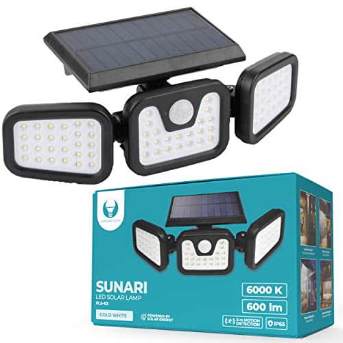 FOREVER Solar-LED-Lampe SUNARI FLS-03 IP65 für den Außenbereich auf dem Balkon oder in der Garage mit Bewegungs- und Dämmerungssensor, starkem Licht von 600lm von FOREVER