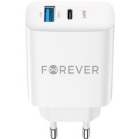 Forever - TC-07-30AC pd qc Ladegerät 1x usb-c 1x usb 30W weiß von FOREVER