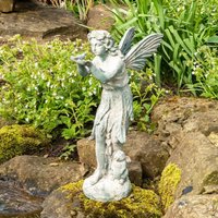 Gusseisen Vogel Fee Statue - Outdoor Grünspan Garten Ornament von FORGEandFOUNDRYCo