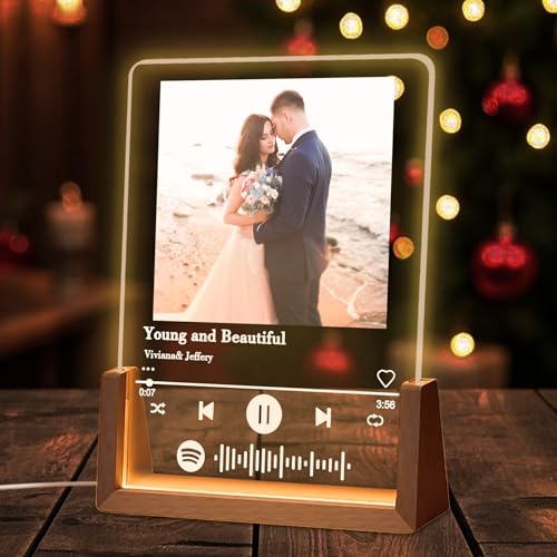 FORHISHER Spotify Glas Personalisiert Geschenk für Sie Ihn Valentinstag Fotogeschenke Personalisierte Hochzeitstag Geschenk für Frauen Männer Paare Geburtstagsgeschenk Jahrestag Geschenk für Ihn Sie von FORHISHER