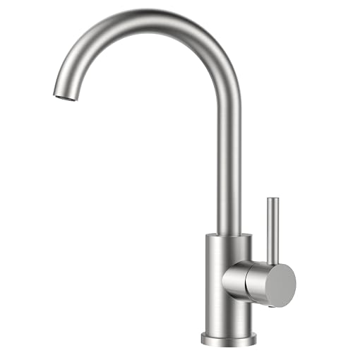 FORIOUS Wasserhahn Küche, Mischbatterie Küche, Küchenarmatur mit 360°Drehbar, Spülenarmatur mit Einhebel für 1 Loch, Edelstahl FORIOUS Wasserhahn Küche, Mischbatterie Küche, Küchenarmatur mit 360°Drehbar, Spülenarmatur mit Einhebel für 1 Loch, Edelstahl von FORIOUS