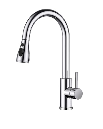 FORIOUS Wasserhahn Küche, Hochdruck Küchenarmatur mit Herausziehbarer Brause Ausziehbar Armatur, Mischbatterie Spültischarmatur Küche Küchenarmaturen, 360° Schwenkbar, Polierter Chrom von FORIOUS