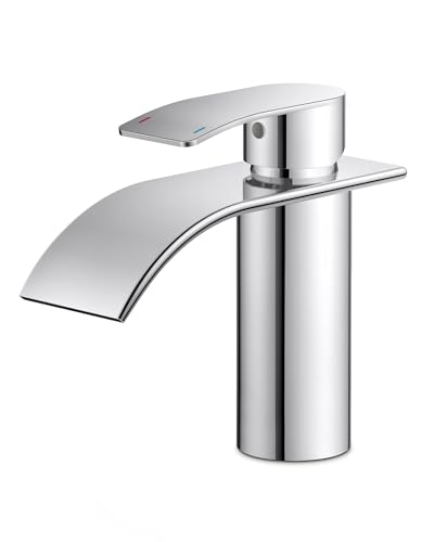 FORIOUS Wasserhahn Bad, Edelstahl Wasserfall Waschbeckenarmatur mit Auslaufhöhe 80MM, Einhebel-Mischbatterie für Kaltes und Warmes Wasser im Badezimmer, Wassersparend, Energiesparend FORIOUS Wasserhahn Bad, Edelstahl Wasserfall Waschbeckenarmatur mit Auslaufhöhe 80MM, Einhebel-Mischbatterie für Kaltes und Warmes Wasser im Badezimmer, Wassersparend, Energiesparend von FORIOUS