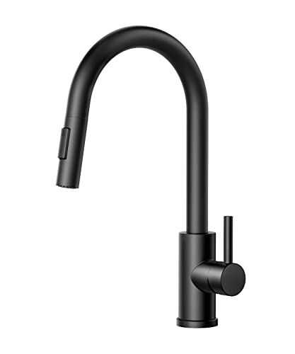 FORIOUS Wasserhahn Küche Schwarz, Hoher Bogen Küchenarmatur mit Herausziehbarer Brause Ausziehbar Armatur, Mischbatterie Spültischarmatur Küche Küchenarmaturen, 360° Schwenkbar FORIOUS Wasserhahn Küche Schwarz, Hoher Bogen Küchenarmatur mit Herausziehbarer Brause Ausziehbar Armatur, Mischbatterie Spültischarmatur Küche Küchenarmaturen, 360° Schwenkbar von FORIOUS