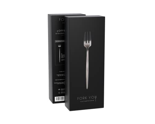 FORK YOU Dessertbesteck Set Schwarz Matt (8-teilig) für 4 Personen, rostfreier Edelstahl, spülmaschinenfest, Geschenk-Set in hochwertiger Geschenkbox von FORK YOU