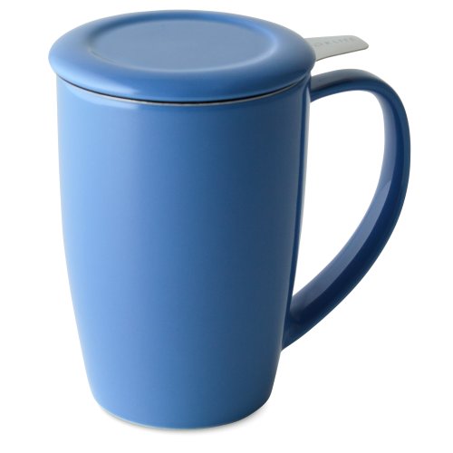 Forlife Teetasse mit Teesieb und Deckel, 425 ml, Blau von FORLIFE