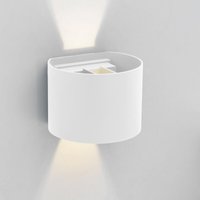 Axis Round Außenwandleuchte in ovaler Form mit led in Warmweiß 3000K in Weiß von FORLIGHT