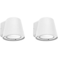 Cone - 2 Apliques de Pared Exterior de 1 Foco GU10 con IP44 de Color Blanco von FORLIGHT