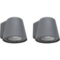 Cone - 2 Apliques de Pared Exterior de 1 Foco GU10 con IP44 de Color Negro von FORLIGHT
