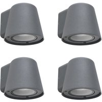 Cone - 4 Apliques de Pared Exterior de 1 Foco GU10 con IP44 de Color Negro von FORLIGHT