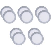 Easy Circular - 10 Downlights con led integrado 4000K para iluminar hacia abajo on/off ø22,5cm Color Gris von FORLIGHT