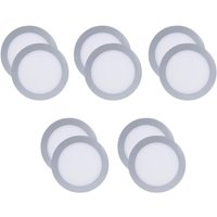 Easy Circular - 10 Downlights con led integrado 6000K para iluminar hacia abajo on/off ø22,5cm Color Gris von FORLIGHT
