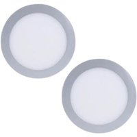 Forlight - Easy Circular - 2 Downlights con led integrado 3000K para iluminar hacia abajo on/off ø22,5cm Color Gris von FORLIGHT