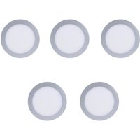 Forlight - Easy Circular - 5 Downlights con led integrado 4000K para iluminar hacia abajo on/off ø22,5cm Color Gris von FORLIGHT