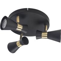 Forlight - Eufo Dreifach-Deckenleuchte in Schwarz mit Gold-Finish für GU10-Leuchtmittel von FORLIGHT