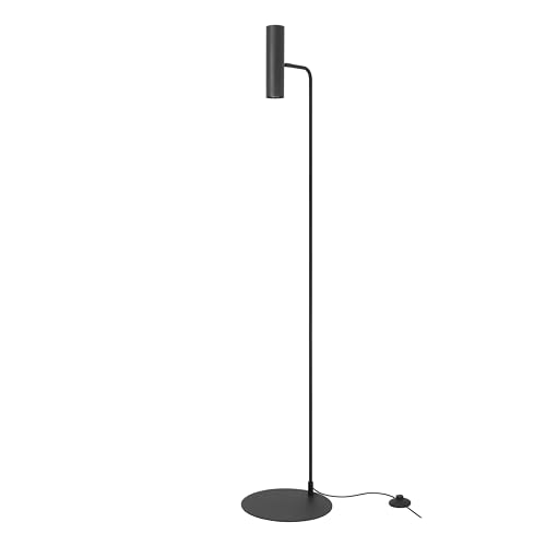 Meds - Lámpara de Pie de Salón de Metal Minimalista de Color Negro para Bombilla GU10 con Cabezal Orientable von FORLIGHT