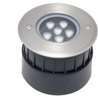 Incasso Bodeneinbauleuchte Durchmesser 120mm mit LED-Licht in Warmweiß 3000K in Edelstahl von FORLIGHT