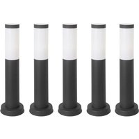 Koral (5uds) Baliza Exterior para Jardín Resistente al Agua IP55. Bolardo de Acero Inoxidable Gris Urbano 23W von FORLIGHT
