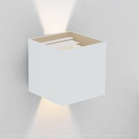 Quadratische Außenwandleuchte Axis mit warmweißem 3000K-LED-Licht in Weiß von FORLIGHT