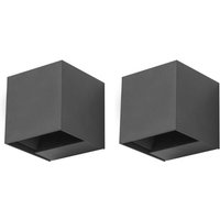 Rex (2uds) Aplique Exterior led con Haz de Luz Modulable IP54 Luz led Blanco Neutro 4000K 5.2W y 350lm Gris Urbano - Forlight von FORLIGHT