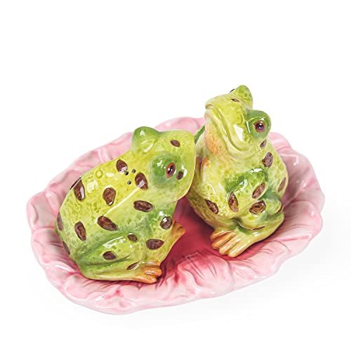 FORLONG Keramik-Salz- und Pfefferstreuer, handbemalt, Frosch und Lotusblatt, Küchendekoration FORLONG Keramik-Salz- und Pfefferstreuer, handbemalt, Frosch und Lotusblatt, Küchendekoration von FORLONG