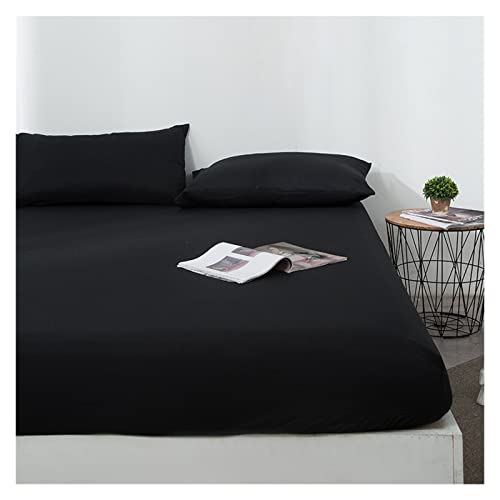 FORLUZ Matratzenschoner, Wasserdichter Spannbettlaken-Matratzenbezug mit Vier Ecken, elastischer, luftdurchlässiger Queen-Size-Matratzenschoner (Color : Black, Size : 80x200cm) von FORLUZ