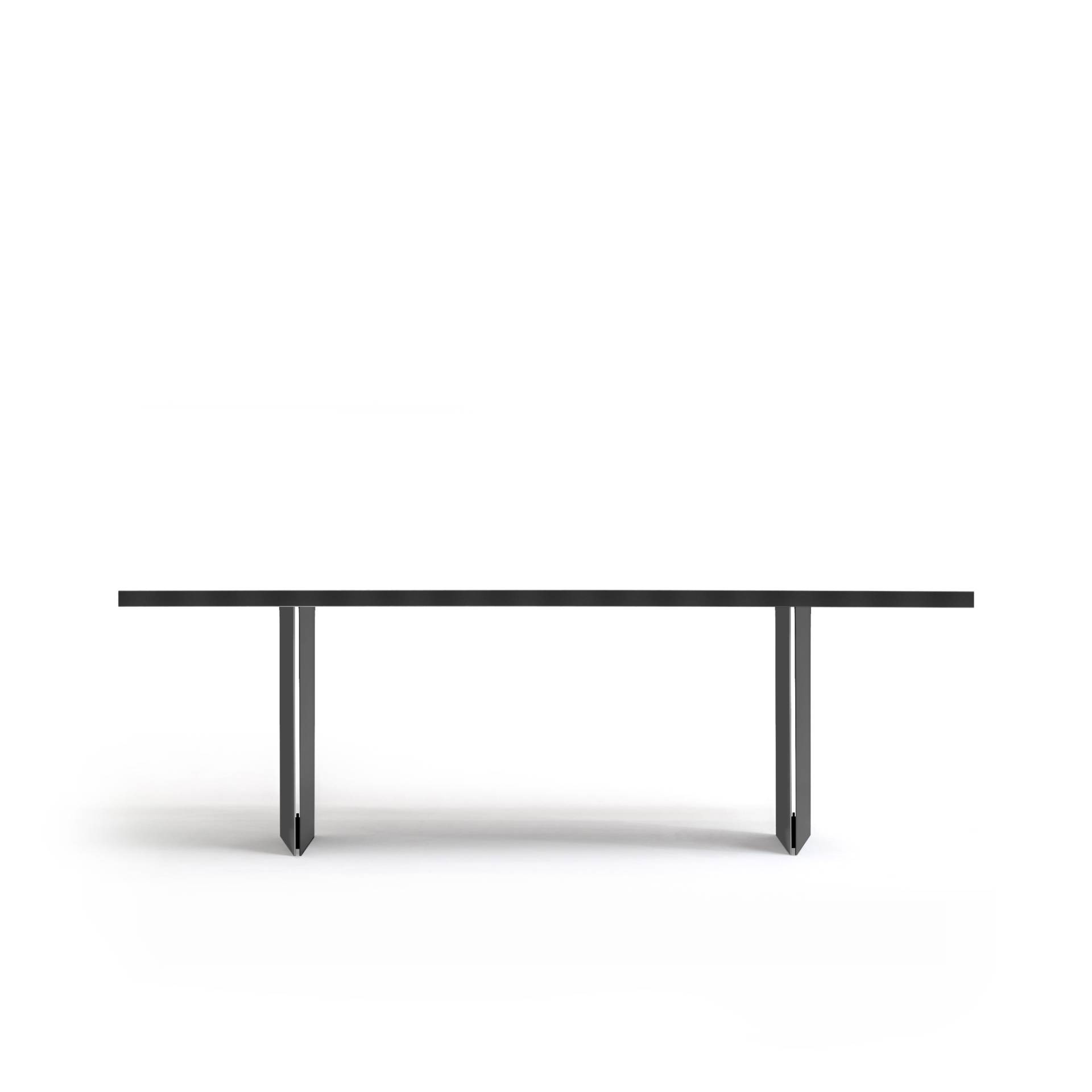 FORM EXCLUSIV // KUNO - TISCH | FENIX | SCHWARZ  - 220CM X 100CM X 4CM - DOUBLE BLACK - SCHWARZ von FORM EXCLUSIV