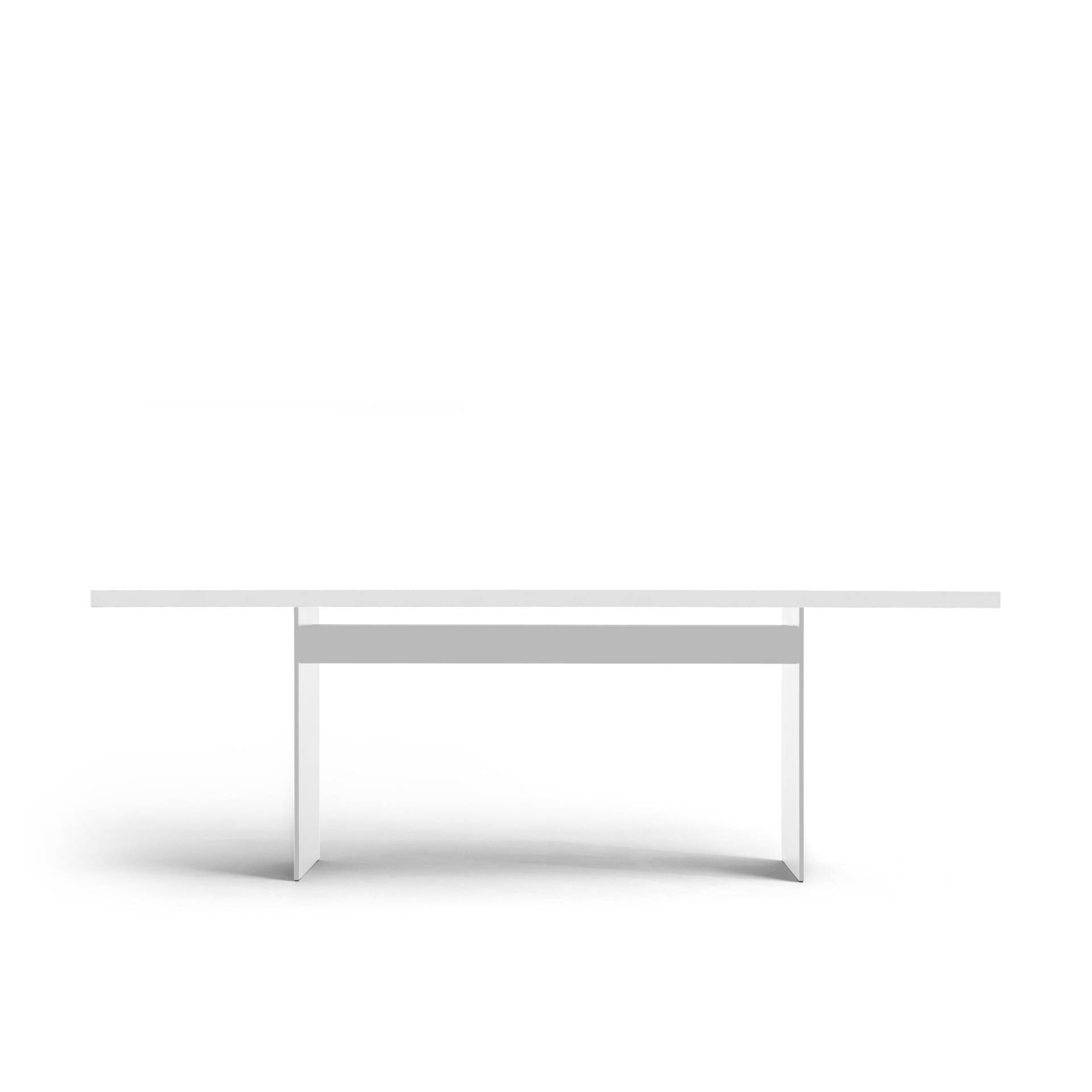 FORM EXCLUSIV // KUNO - TISCH | FENIX | SCHWARZ - WEISS - 240CM X 100CM X 4CM - SLEEK WHITE von FORM EXCLUSIV