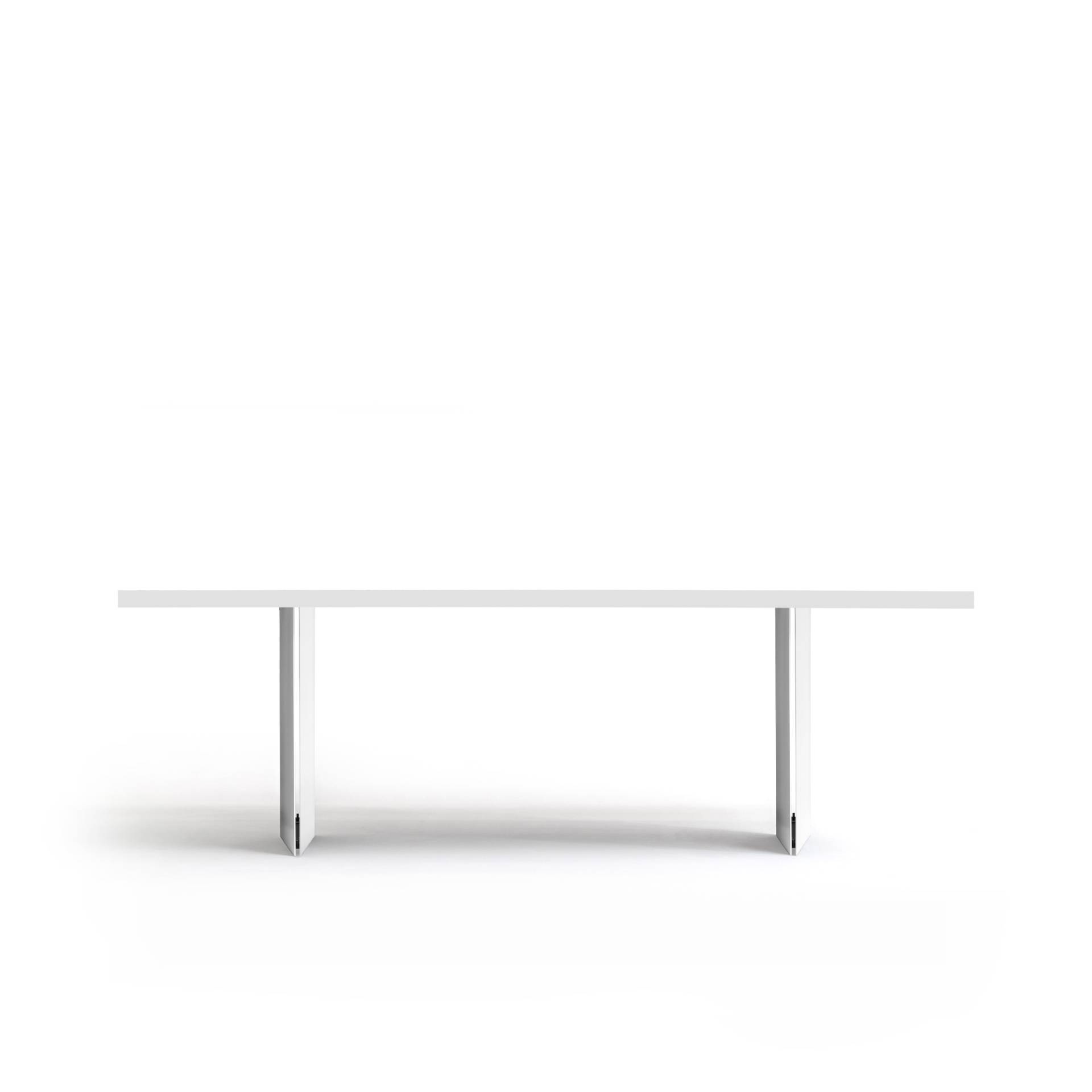 FORM EXCLUSIV // KUNO - TISCH | FENIX | SCHWARZ  - DOUBLE WHITE - 220CM X 100CM X 4CM - WEISS von FORM EXCLUSIV