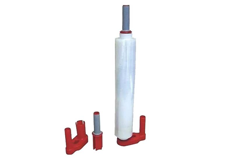 FORMAT Bügelpolster Handabroller für Stretchfolie Abrollgerät, 400-500 mm Strechfolienabroller Rot von FORMAT
