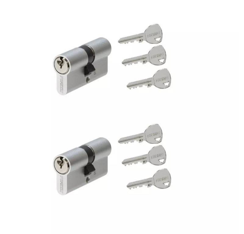 FORMAT Schließzylinder [2ERPACK] Schließzylinder 10/35 TI14 Halbzylinder, (2-St), 6 Schlüssel, mit Not- und Gefahrenfunktion, Schließung von FORMAT